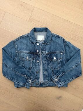 Ag Adriano Goldschmmied Crop Denim Jacket